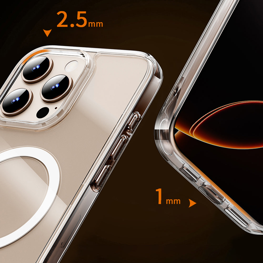 iPhone 16 Pro Max Kılıf Wiwu MCC-102 Magnetic Crystal Sert PC Kılıf Şeffaf