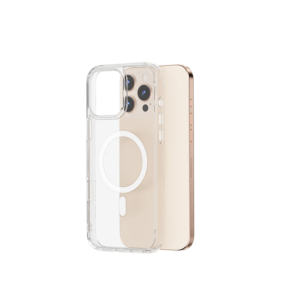 iPhone 16 Pro Max Kılıf Wiwu MCC-102 Magnetic Crystal Sert PC Kılıf Şeffaf
