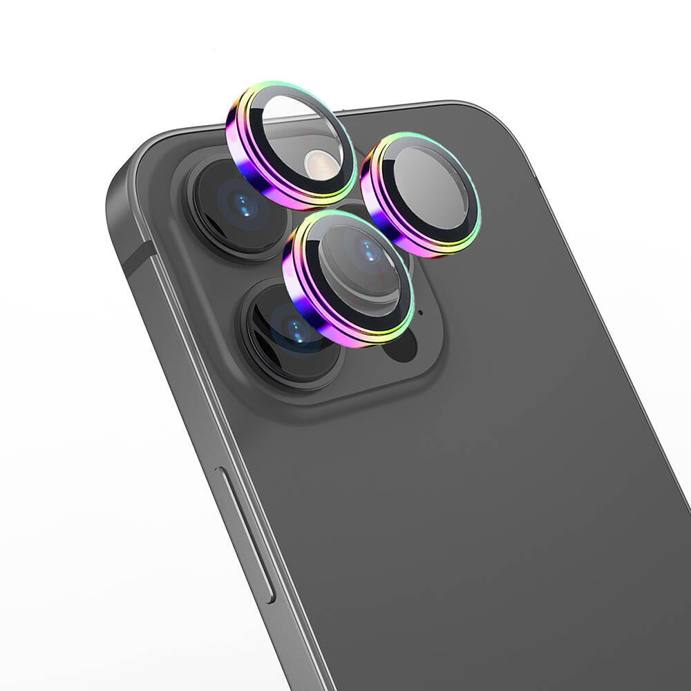 Apple iPhone 16 Pro Max Wiwu Lens Guard Metal Kamera Lens Koruyucu Colorful
