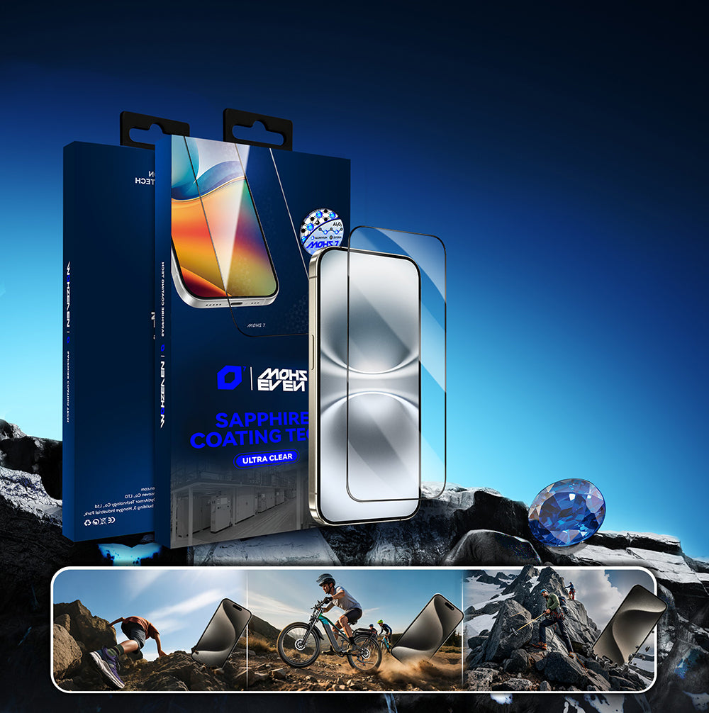 Apple iPhone 16 Pro Mohseven Pure Safir Coating HD 3D Glue Temperli Cam Ekran Koruyucu Şeffaf