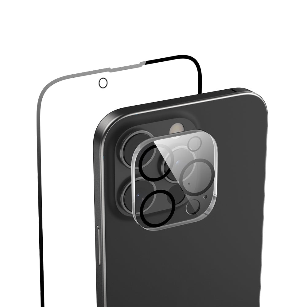 iPhone 16 Pro Raptic 2in1 Temperli Ekran Koruyucu + Lens Koruyucu Set Şeffaf