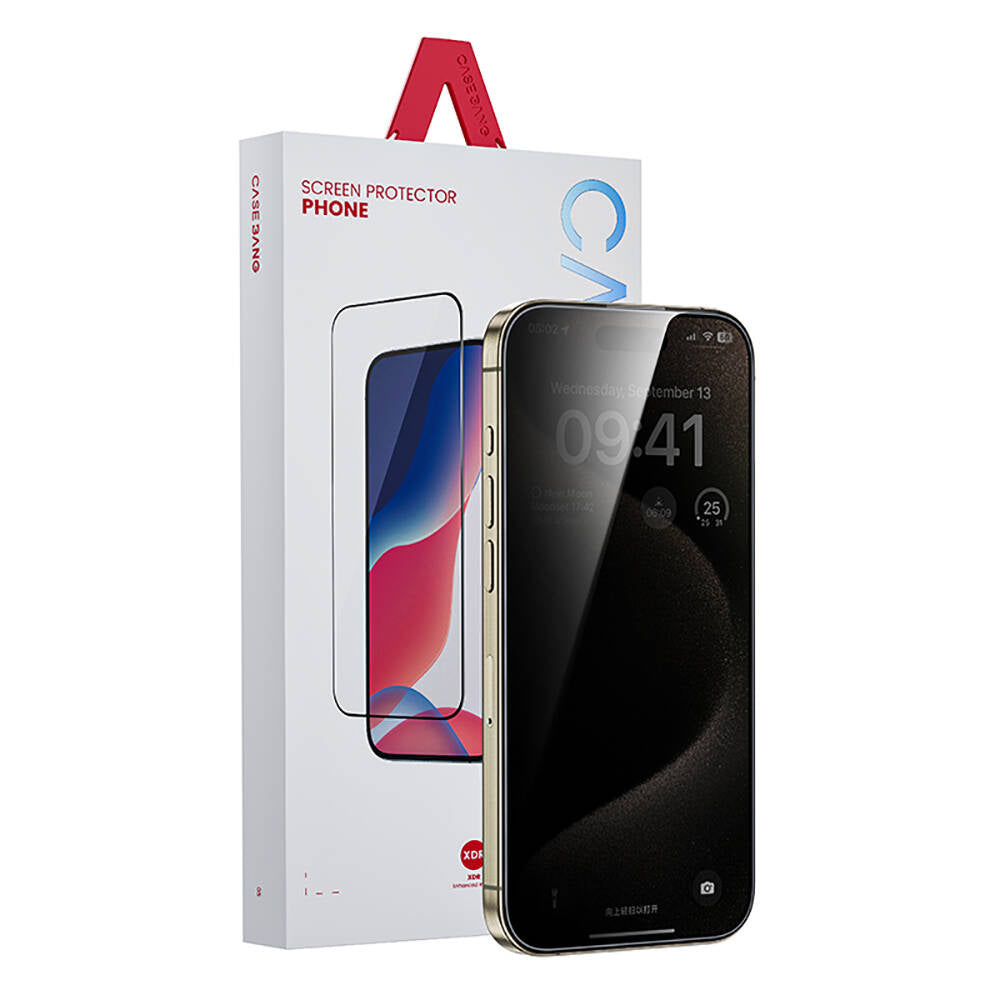 Apple iPhone 16E Casebang Privacy Hayalet Ekran Koruyucu + Kolay Uygulama Aparatı Siyah