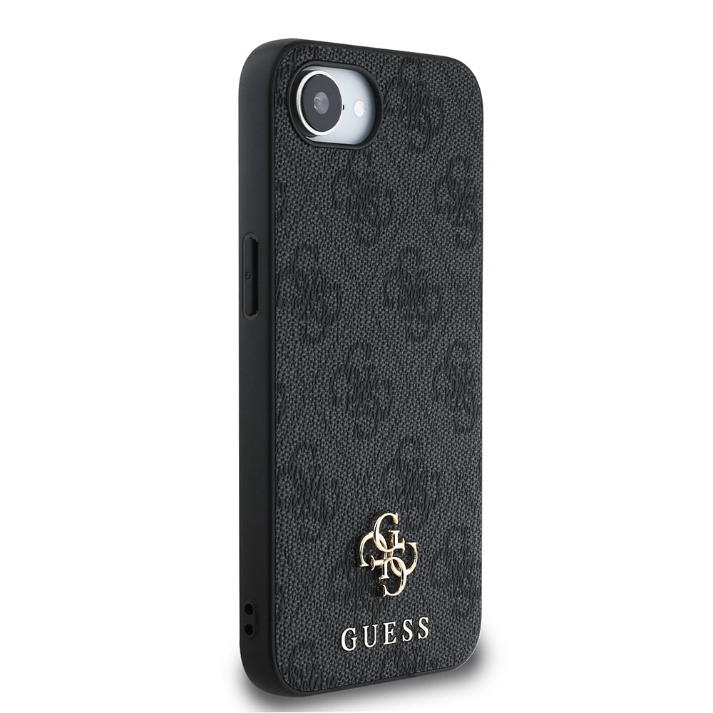 Apple iPhone 16E Kılıf Guess Orjinal Lisanslı M-safe Şarj Özellikli Small 4G Classic Kapak Siyah