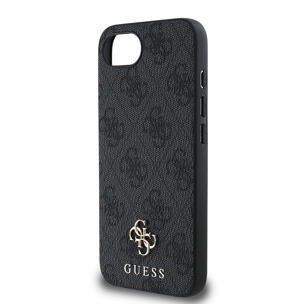 Apple iPhone 16E Kılıf Guess Orjinal Lisanslı M-safe Şarj Özellikli Small 4G Classic Kapak Siyah
