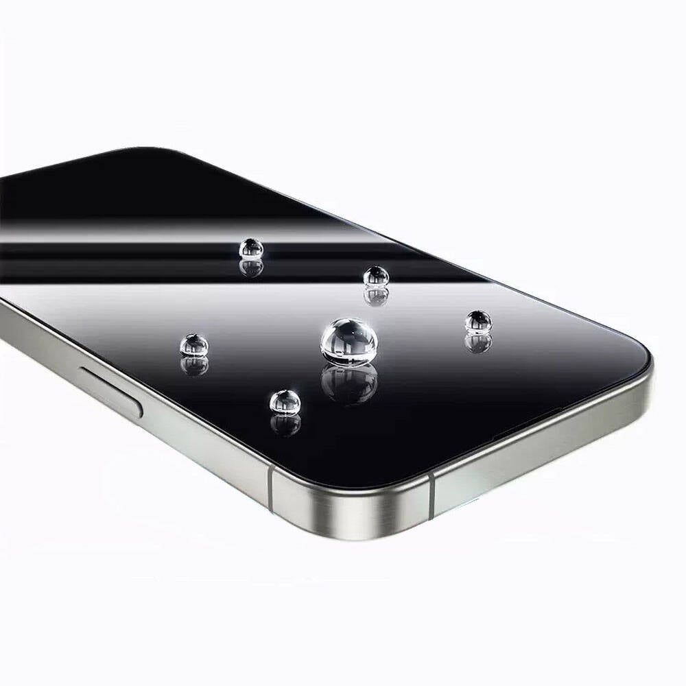 Apple iPhone 16E Wiwu GT-008 Polimer Oleofobik Kaplama Şeffaf Pürüzsüz Temperli Cam Ekran Koruyucu 10'lu Paket Siyah