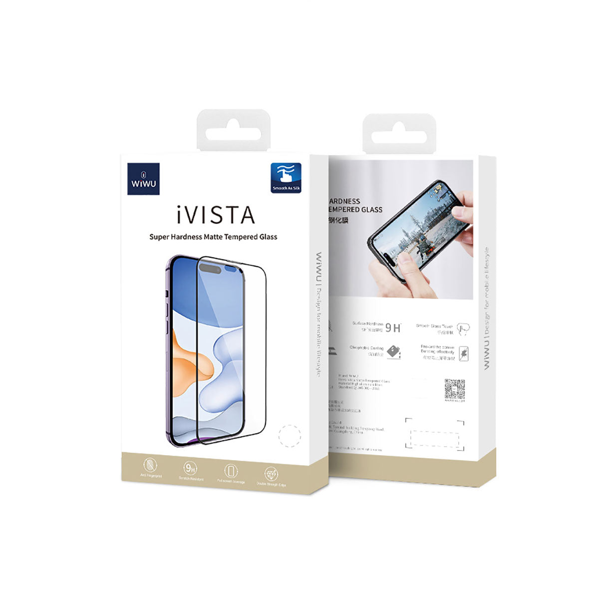 Apple iPhone 16E Wiwu iVista Screen Matte Ultra Güçlü Temperli Mat Ekran Koruyucu Siyah