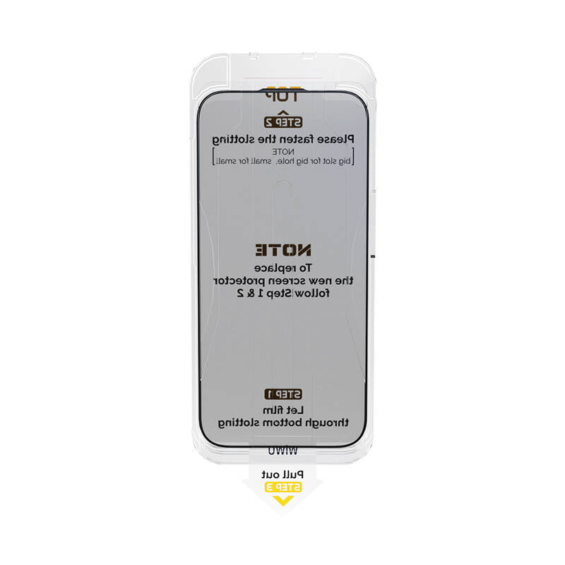 Apple iPhone 16E Wiwu Wi-SQ009 Easy Install iPrivacy 360° Anti-Peep Oleofobik Temperli Cam Ekran Koruyucu + Kolay Uygulama Aparatlı Siyah