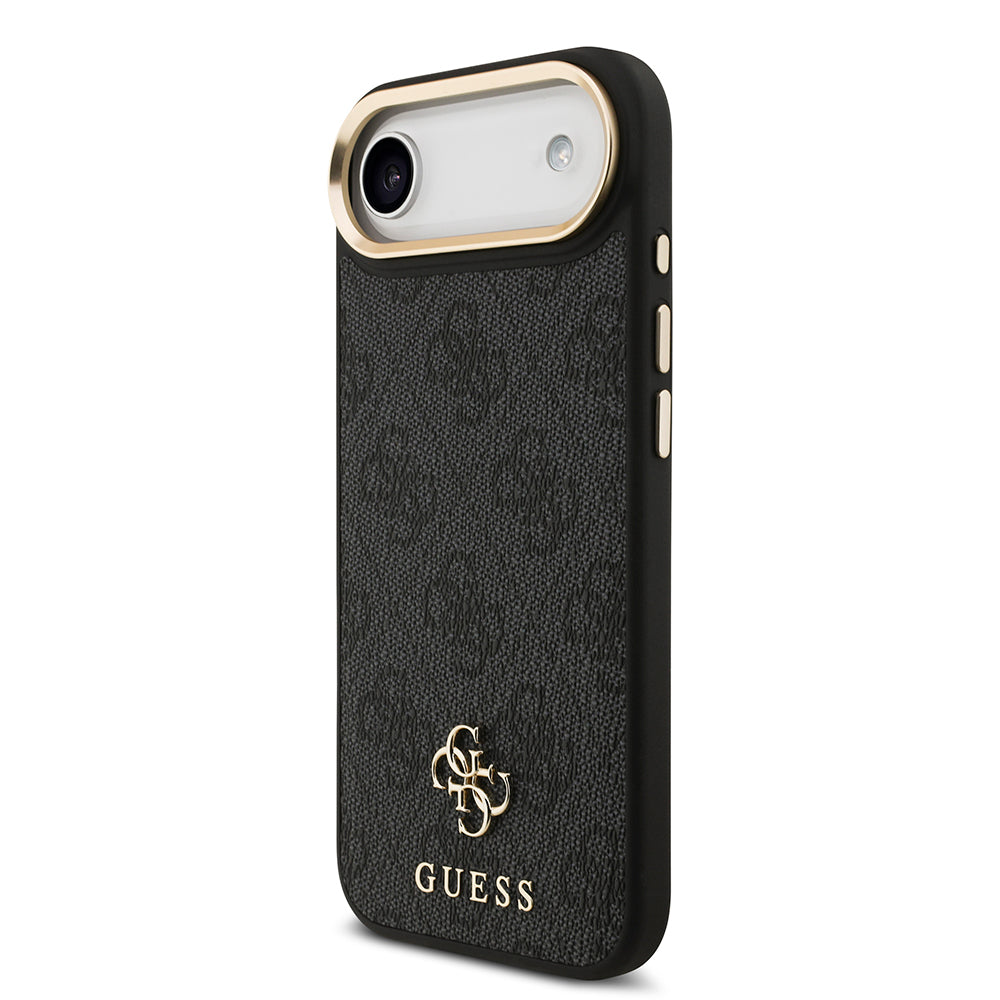 Apple iPhone 17 Air Guess Orjinal Lisanslı 4G ve Yazı Logolu Kılıf + Ekran Koruyucu + Lens Koruyucu 3in1 Aksesuar Seti Siyah