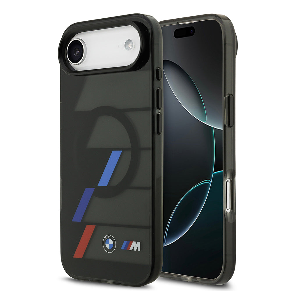 Apple iPhone 17 Air Kılıf BMW Orjinal Lisanslı M-safe Şarj Özellikli IML Baskılı Üç Renkli M Dizayn Kapak Siyah