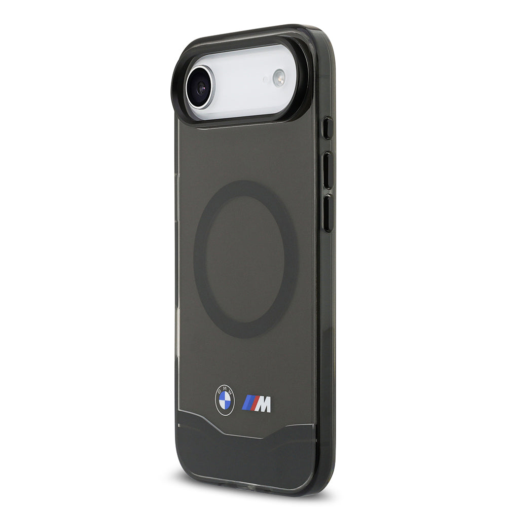 Apple iPhone 17 Air Kılıf BMW Orjinal Lisanslı M-safe Şarj Özellikli Metal Buton Tasarımlı Tranparan M Dizayn Kapak Siyah
