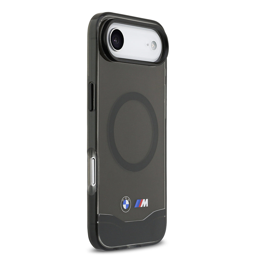 Apple iPhone 17 Air Kılıf BMW Orjinal Lisanslı M-safe Şarj Özellikli Metal Buton Tasarımlı Tranparan M Dizayn Kapak Siyah