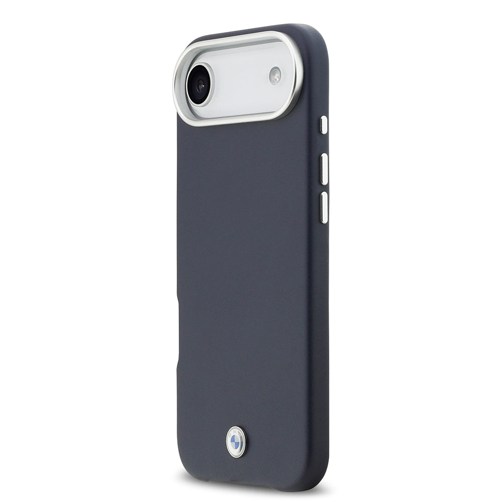 Apple iPhone 17 Air Kılıf BMW Orjinal Lisanslı M-safe Şarj Özellikli Metal Logolu Tam Kaplama Deri Kapak Lacivert