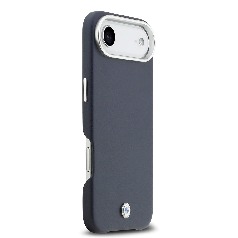 Apple iPhone 17 Air Kılıf BMW Orjinal Lisanslı M-safe Şarj Özellikli Metal Logolu Tam Kaplama Deri Kapak Lacivert