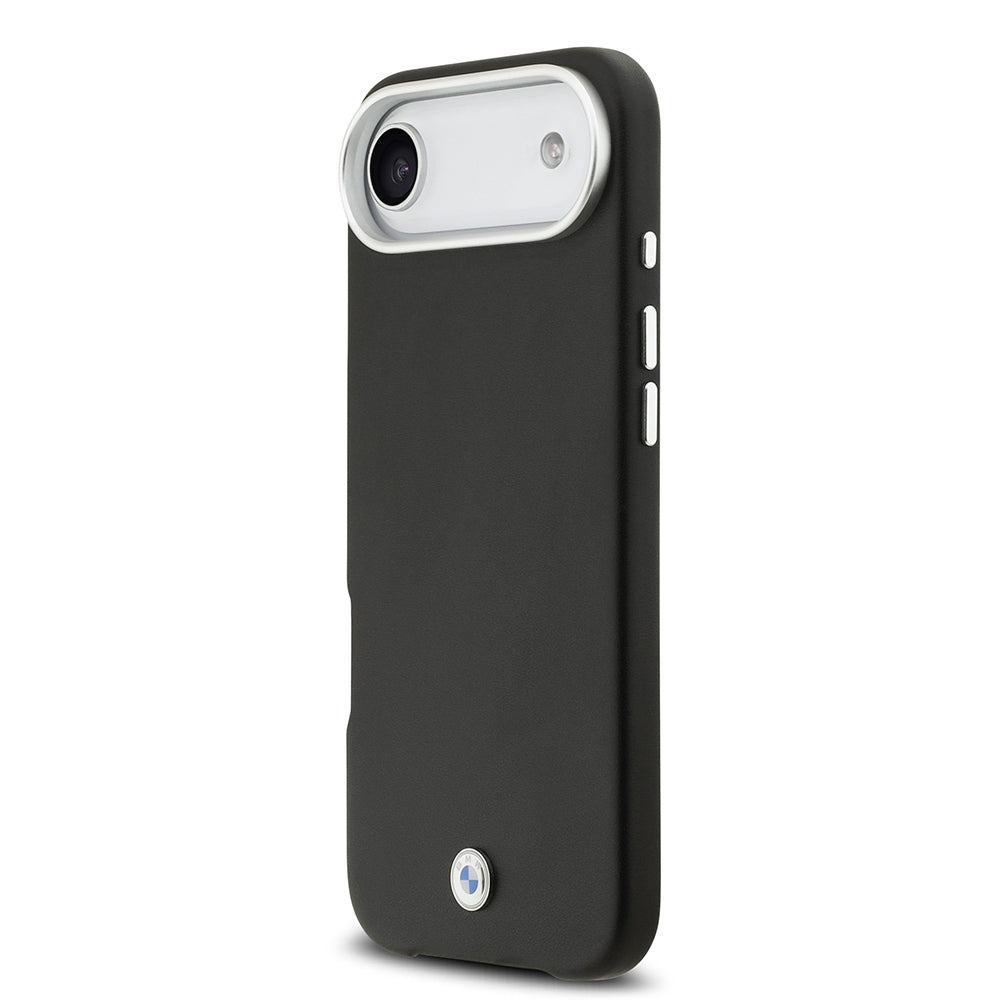Apple iPhone 17 Air Kılıf BMW Orjinal Lisanslı M-safe Şarj Özellikli Metal Logolu Tam Kaplama Deri Kapak Siyah