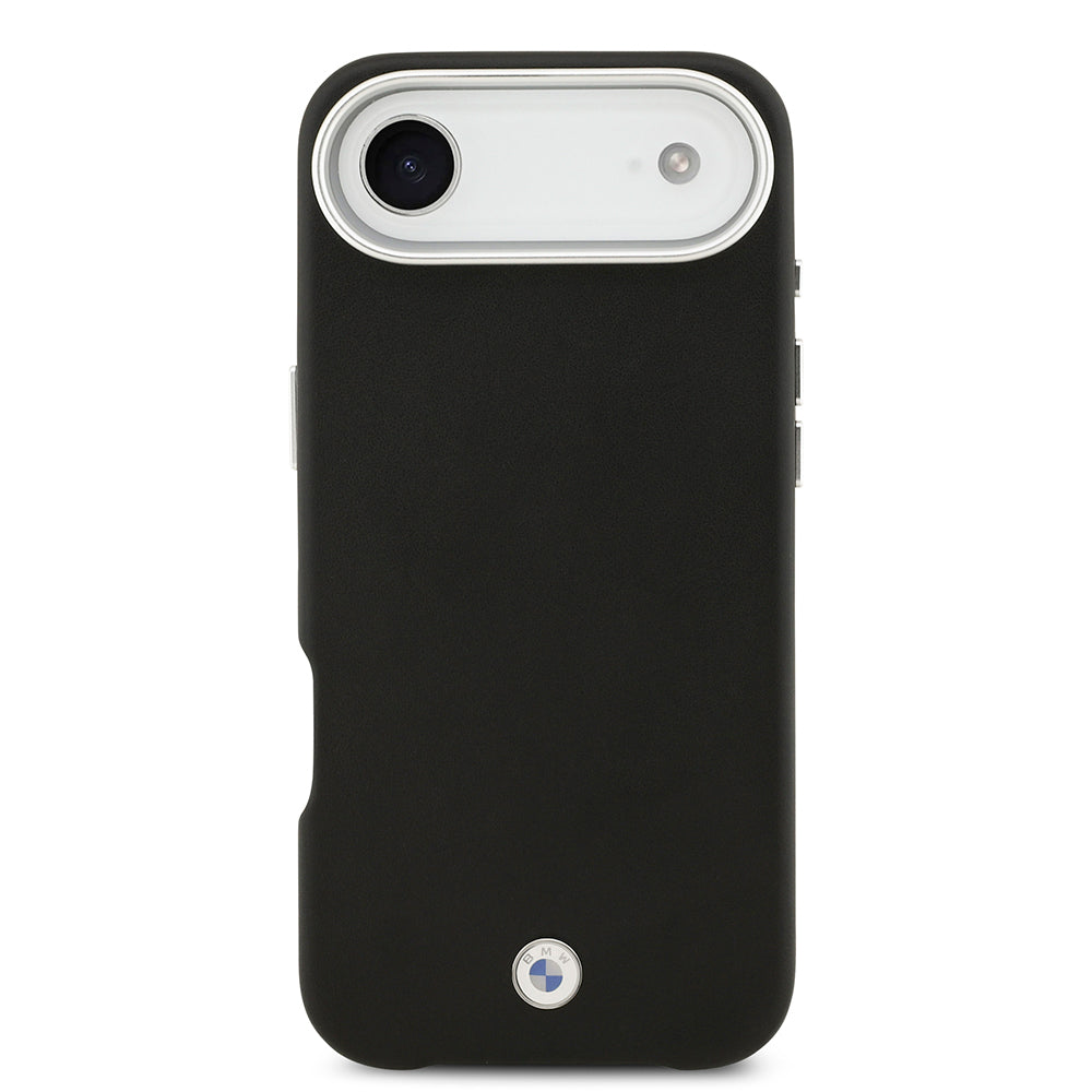 Apple iPhone 17 Air Kılıf BMW Orjinal Lisanslı M-safe Şarj Özellikli Metal Logolu Tam Kaplama Deri Kapak Siyah