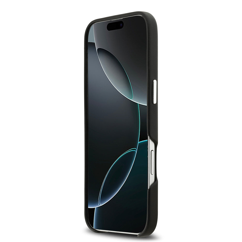 Apple iPhone 17 Air Kılıf BMW Orjinal Lisanslı M-safe Şarj Özellikli Metal Logolu Tam Kaplama Deri Kapak Siyah