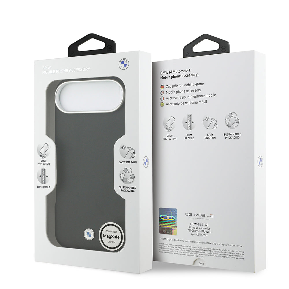 Apple iPhone 17 Air Kılıf BMW Orjinal Lisanslı M-safe Şarj Özellikli Metal Logolu Tam Kaplama Deri Kapak Siyah