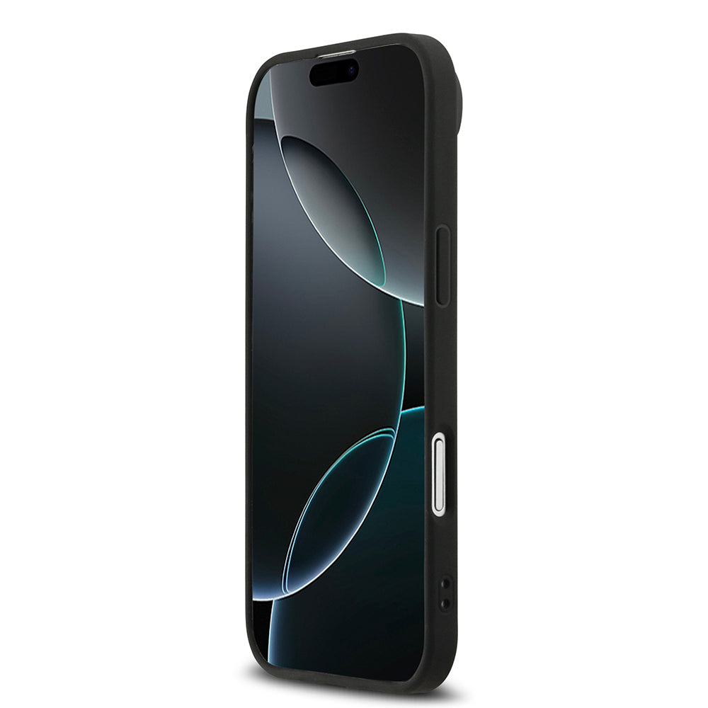 Apple iPhone 17 Air Kılıf DKNY Orjinal Lisanslı M-safe Şarj Özellikli 3D Yazılı Grid Pattern Kapak Siyah