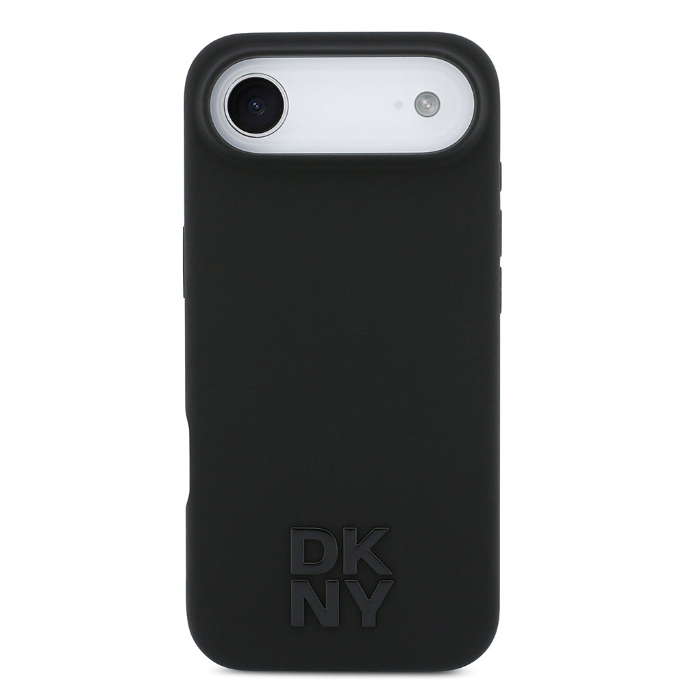 Apple iPhone 17 Air Kılıf DKNY Orjinal Lisanslı M-safe Şarj Özellikli Metal Logolu Silikon Kapak Siyah