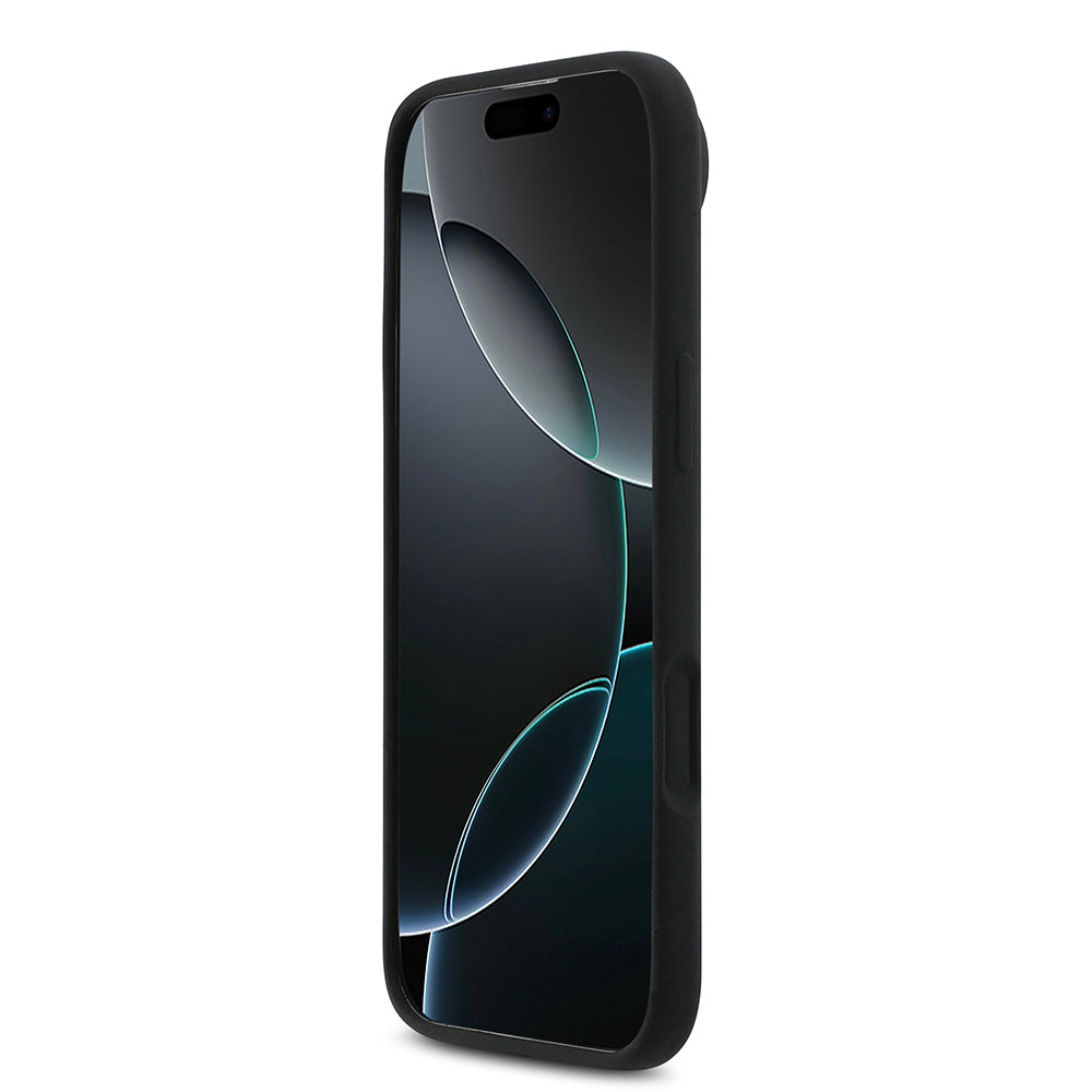 Apple iPhone 17 Air Kılıf DKNY Orjinal Lisanslı M-safe Şarj Özellikli Metal Logolu Silikon Kapak Siyah