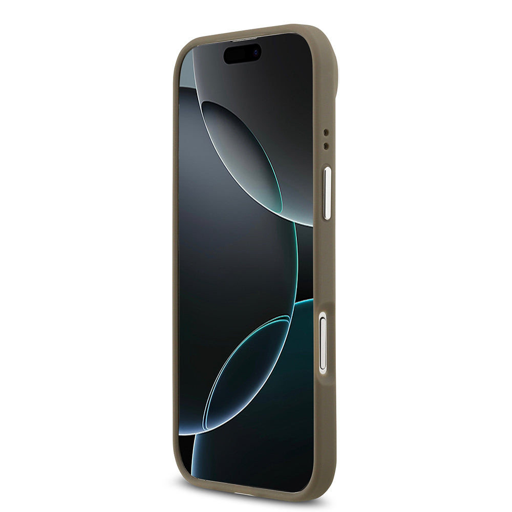 Apple iPhone 17 Air Kılıf Guess Orjinal Lisanslı Grained 4G Metal Büyük Logolu Kapak Kahverengi