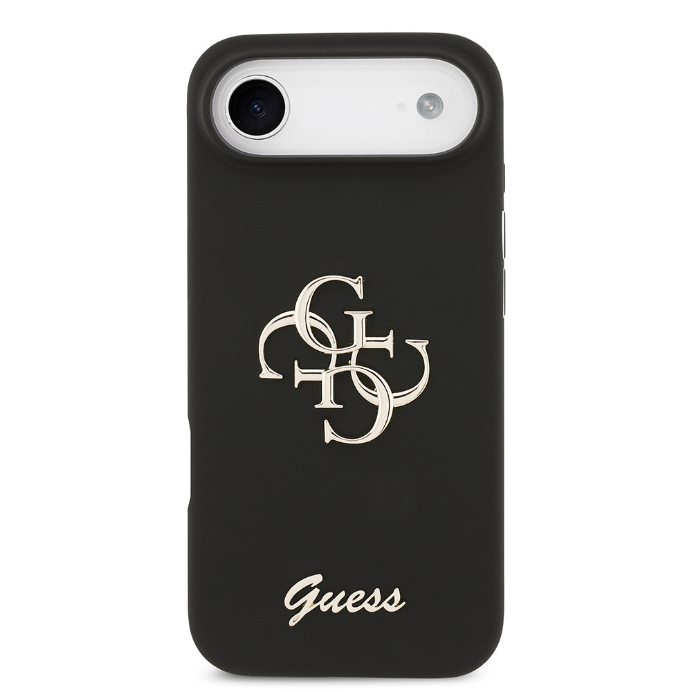 Apple iPhone 17 Air Kılıf Guess Orjinal Lisanslı Grained Yazı Logolu Kapak Siyah