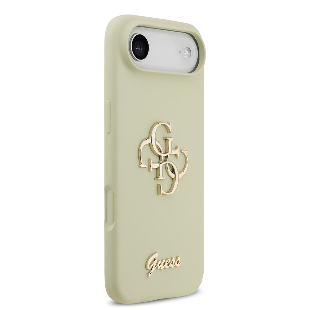 Apple iPhone 17 Air Kılıf Guess Orjinal Lisanslı Grained Yazı Logolu Kapak Yeşil