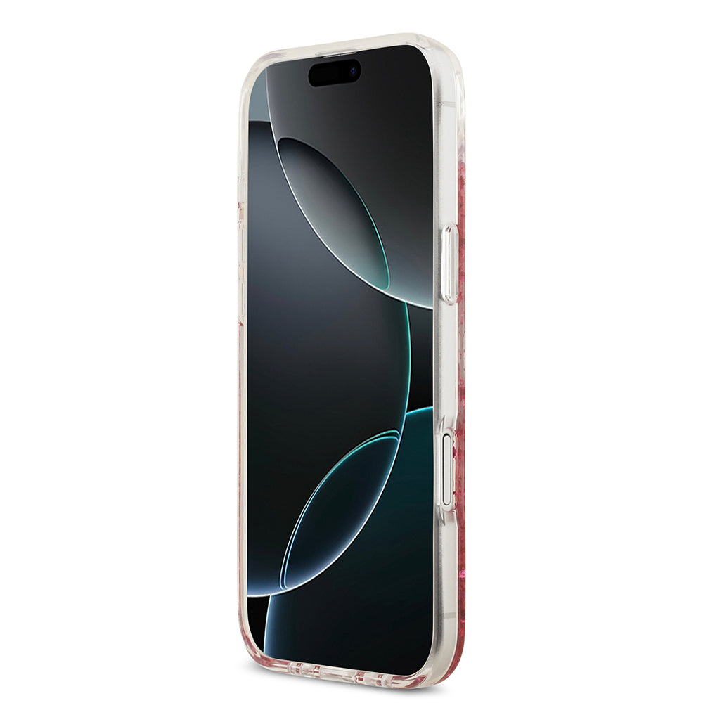 Apple iPhone 17 Air Kılıf Guess Orjinal Lisanslı M-safe Şarj Özellikli Transparan Resin Bottom Kapak Pembe