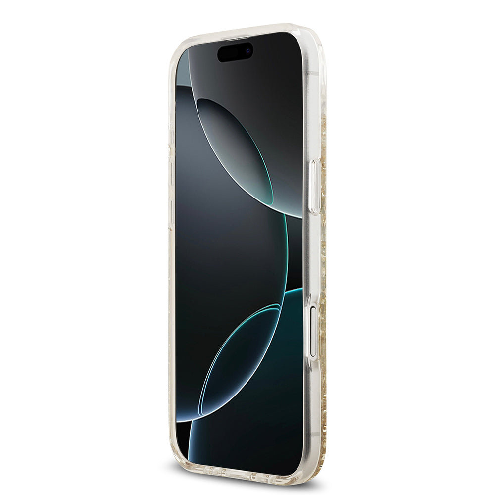 Apple iPhone 17 Air Kılıf Guess Orjinal Lisanslı M-safe Şarj Özellikli Transparan Resin Bottom Kapak Gold
