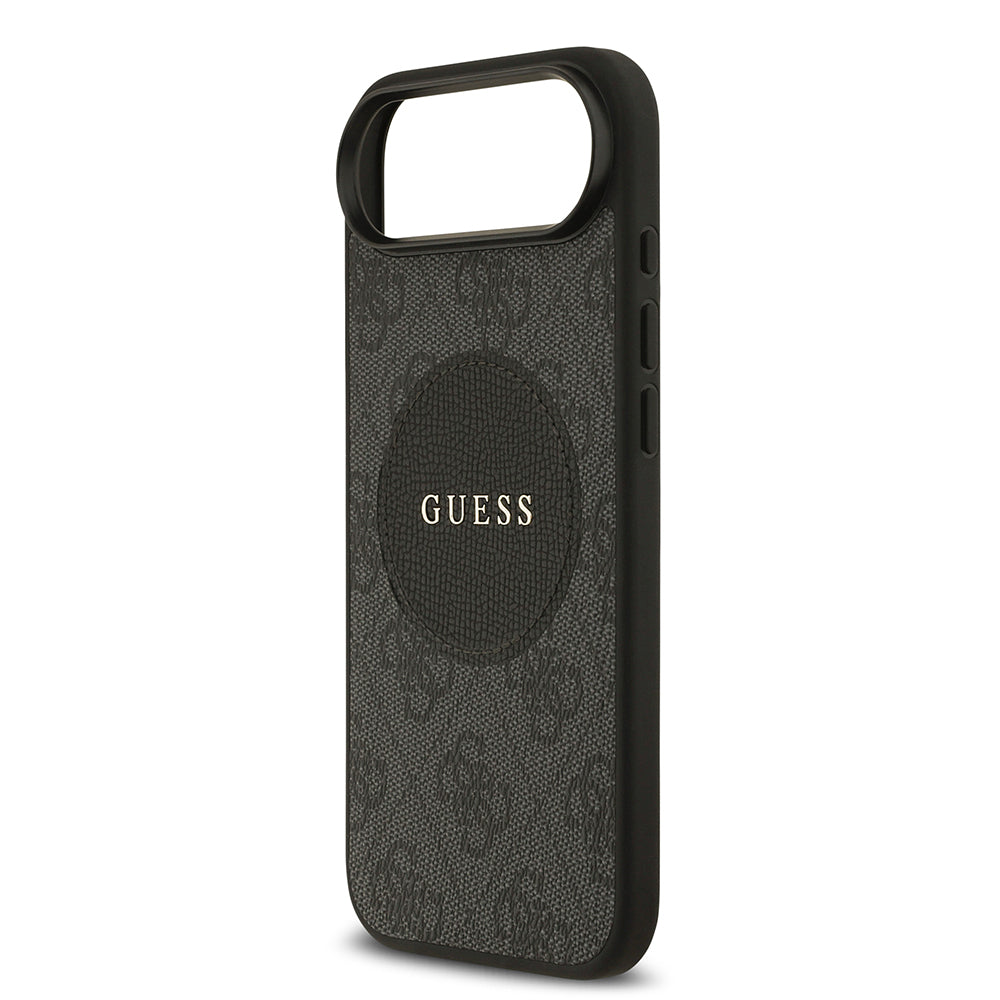 Apple iPhone 17 Air Kılıf Guess Orjinal Lisanslı M-safe Şarj Özellikli Yazı Logolu Circle Classic Kapak  Siyah