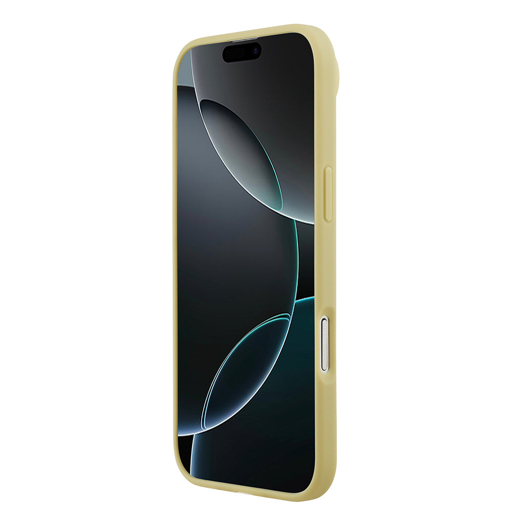Apple iPhone 17 Air Kılıf Guess Orjinal Lisanslı Taşlı Arka Yüzey Üçgen Logolu Kapak Gold