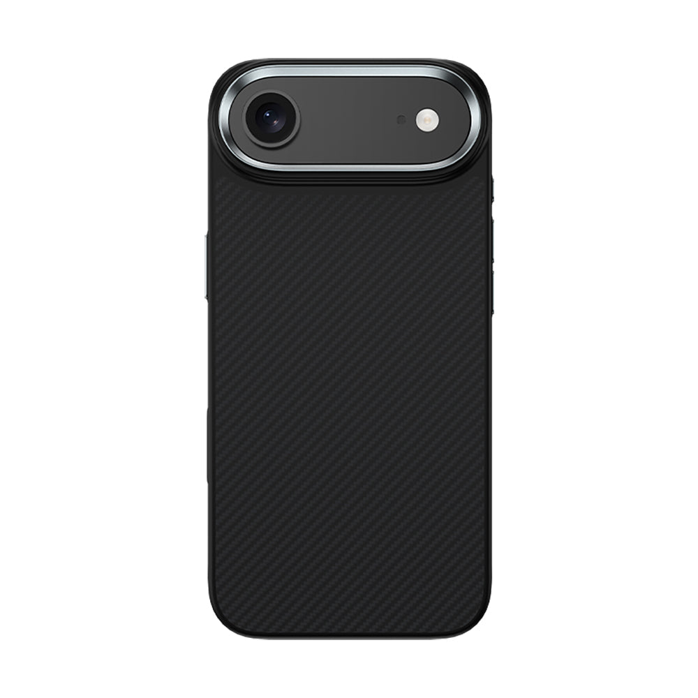 Apple iPhone 17 Air Kılıf Karbon Fiber M-safe Şarj Özellikli Benks Hybrid ArmorPro 600D Kevlar Kapak Siyah