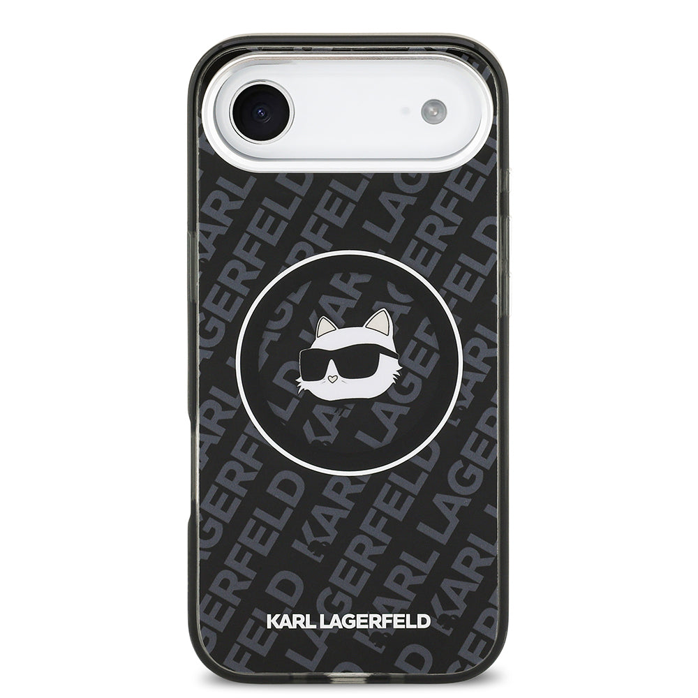 Apple iPhone 17 Air Kılıf Karl Lagerfeld Orjinal Lisanslı IML Baskılı Choupette Heads Kapak Siyah