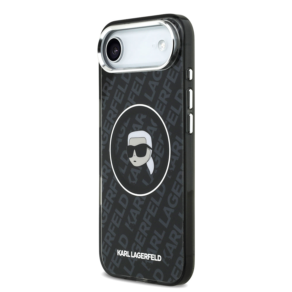 Apple iPhone 17 Air Kılıf Karl Lagerfeld Orjinal Lisanslı IML Baskılı KL Heads Kapak Siyah