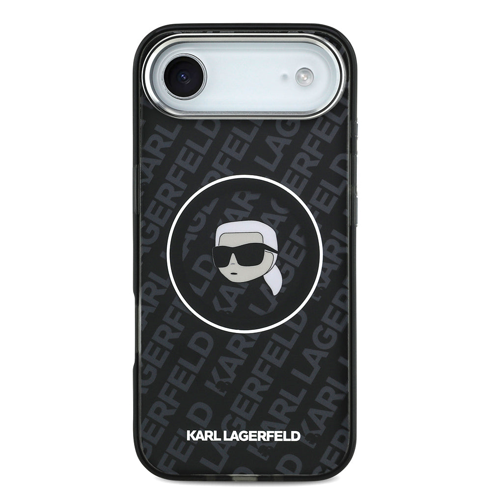 Apple iPhone 17 Air Kılıf Karl Lagerfeld Orjinal Lisanslı IML Baskılı KL Heads Kapak Siyah