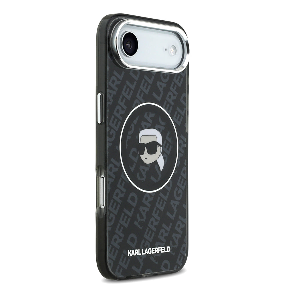 Apple iPhone 17 Air Kılıf Karl Lagerfeld Orjinal Lisanslı IML Baskılı KL Heads Kapak Siyah