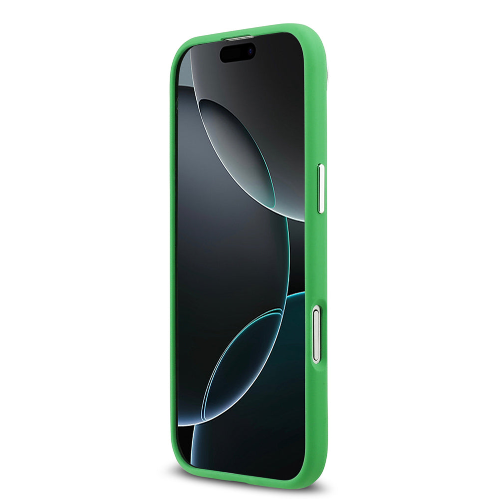 Apple iPhone 17 Air Kılıf Lacoste Orjinal Lisanslı M-safe Şarj Özellikli İkonik Logolu Metal Kamera Çerçeveli Silikon Kapak Yeşil