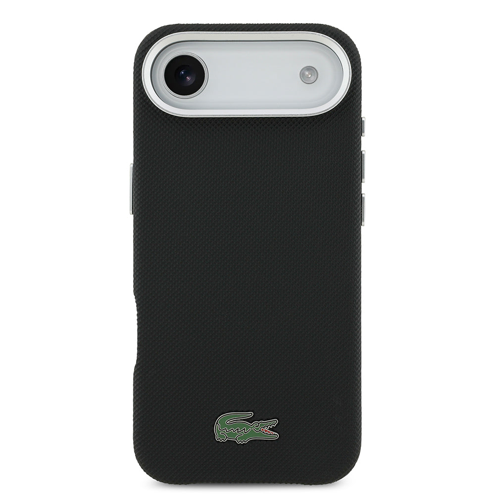 Apple iPhone 17 Air Kılıf Lacoste Orjinal Lisanslı M-Safe Şarj Özellikli PVC Pike Desenli Arka Yüzey İkonik Timsah Dokuma Logolu Kapak Yeşil