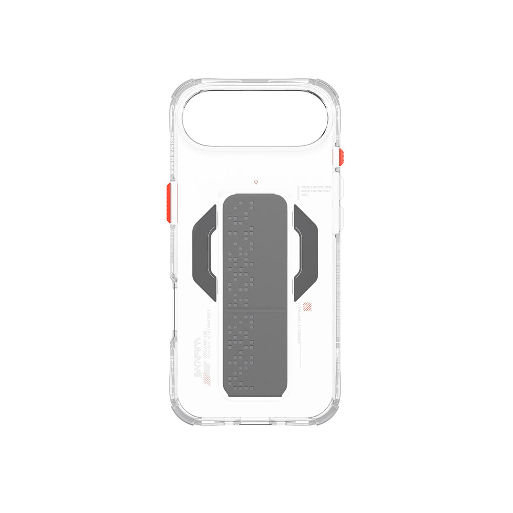 Apple iPhone 17 Air Kılıf M-Safe Şarj Özellikli Airbag Tasarımlı Standlı Skinarma Haxa Kapak Şeffaf