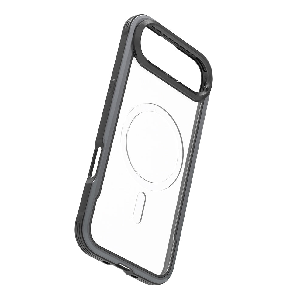 Apple iPhone 17 Air Kılıf M-safe Şarj Özellikli Airbagli Raptic Shield Serisi Şeffaf Arka Yüzey Kapak Siyah