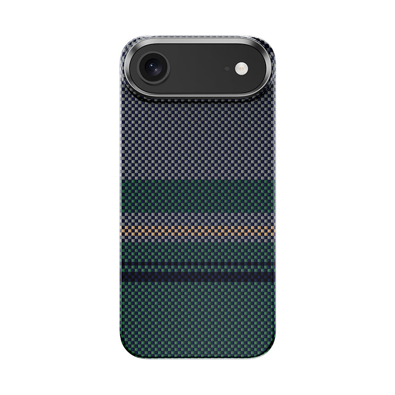 Apple iPhone 17 Air Kılıf M-safe Şarj Özellikli Karbon Fiber Tasarımlı Benks Aurora ArmorAir Kevlar Kapak Siyah