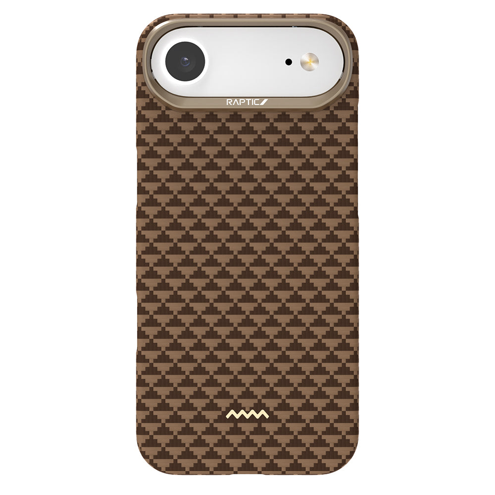 Apple iPhone 17 Air Kılıf M-safe Şarj Özellikli Raptic Aramid Skin Origin Serisi Kapak Kahverengi