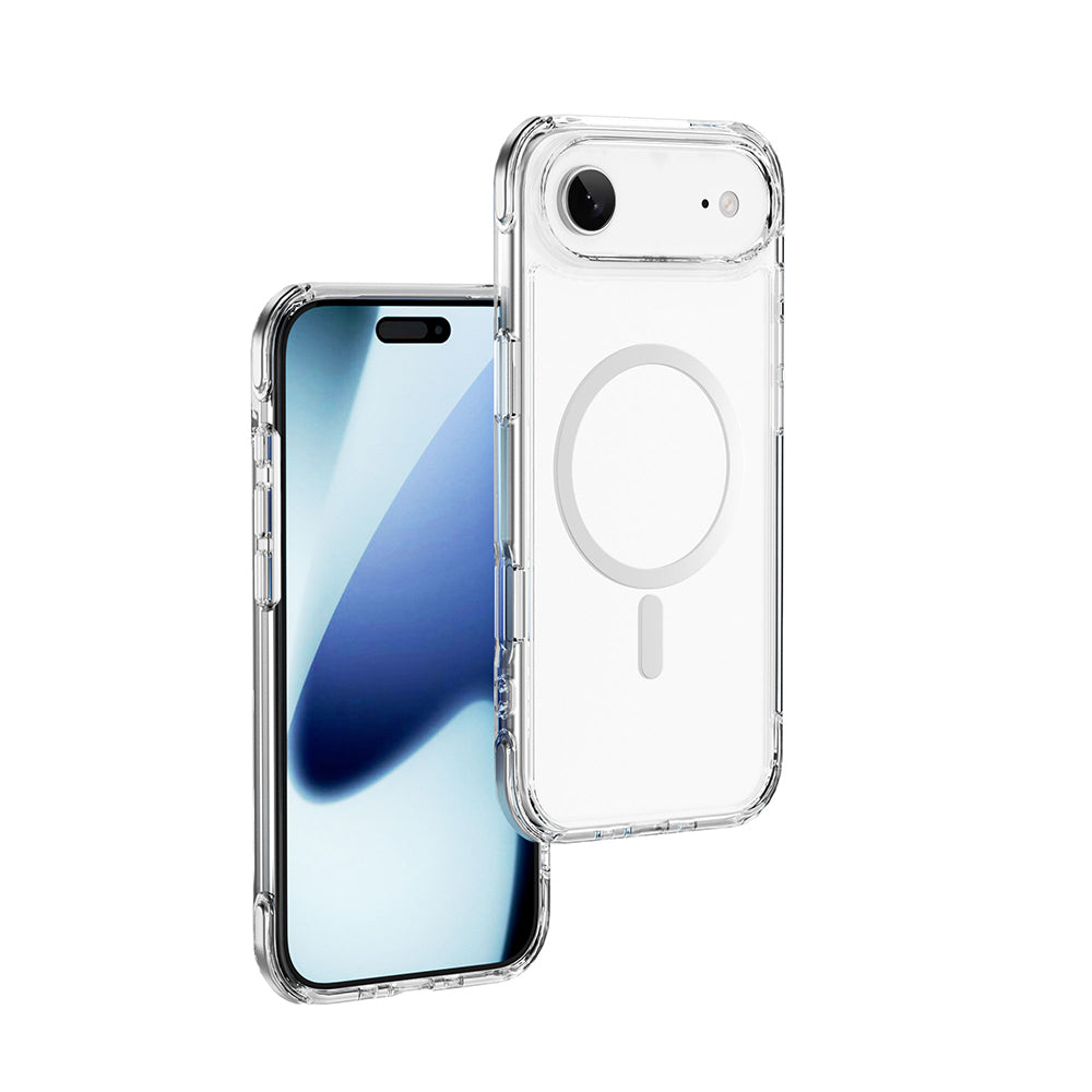 Apple iPhone 17 Air Kılıf M-safe Şarj Özellikli Wiwu MCC-702 Titanyum Pro Serisi Sert PC Kapak Şeffaf