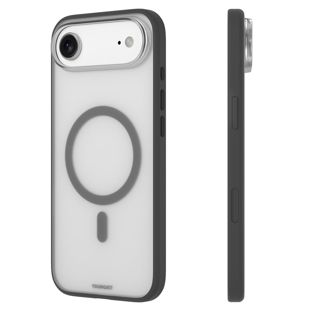 Apple iPhone 17 Air Kılıf M-safe Şarj Özellikli Youngkit Clear Serisi Kapak Siyah