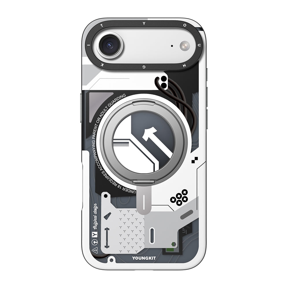Apple iPhone 17 Air Kılıf M-safe Şarj Özellikli Youngkit Starship Serisi Kapak Beyaz