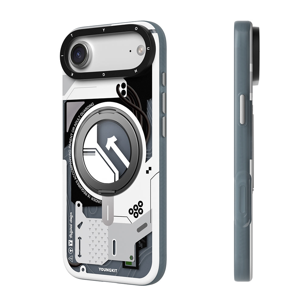 Apple iPhone 17 Air Kılıf M-safe Şarj Özellikli Youngkit Starship Serisi Kapak Beyaz