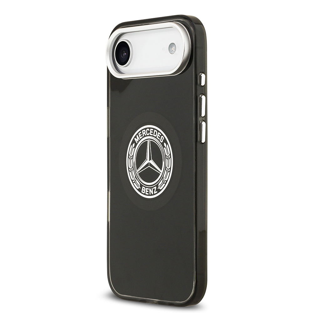 Apple iPhone 17 Air Kılıf Mercedes Benz Orjinal Lisanslı M-safe Şarj Özellikli Çift Katmanlı PC Nostaljik Yıldız Dizayn Kapak Siyah