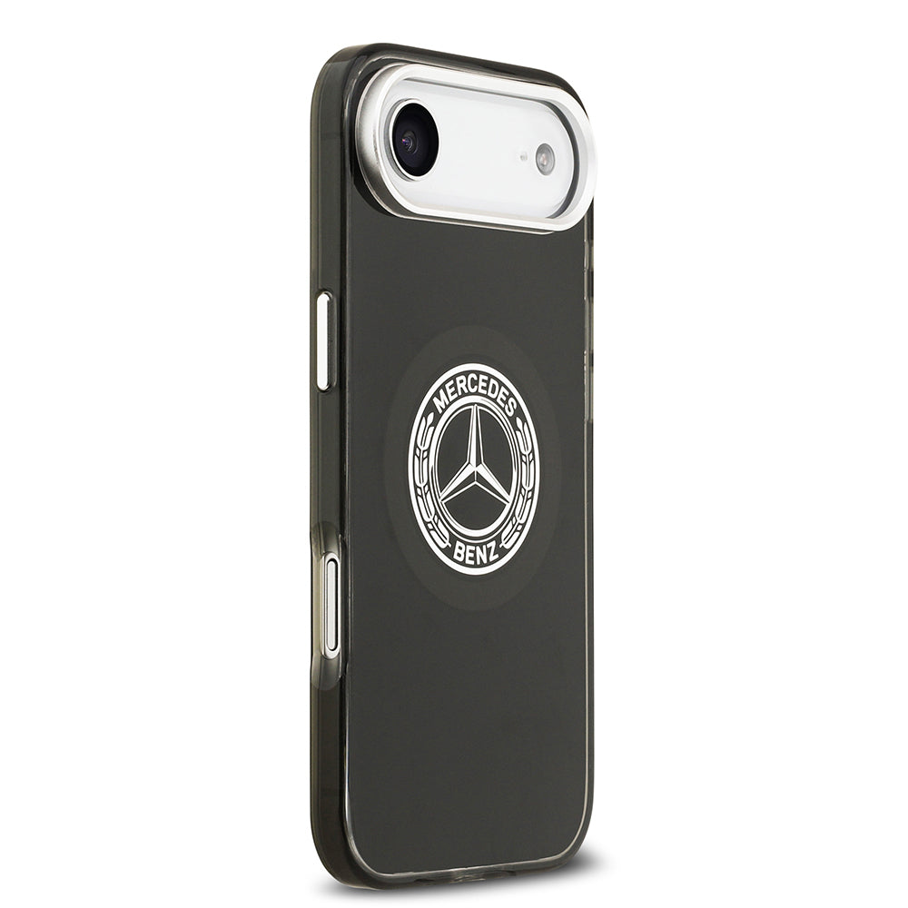 Apple iPhone 17 Air Kılıf Mercedes Benz Orjinal Lisanslı M-safe Şarj Özellikli Çift Katmanlı PC Nostaljik Yıldız Dizayn Kapak Siyah