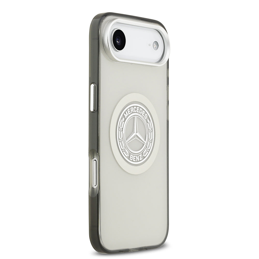Apple iPhone 17 Air Kılıf Mercedes Benz Orjinal Lisanslı M-safe Şarj Özellikli Çift Katmanlı PC Nostaljik Yıldız Dizayn Kapak Gri