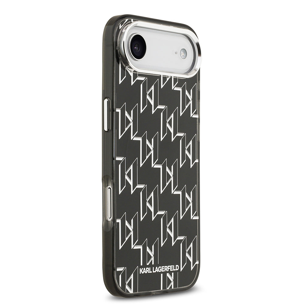 Apple iPhone 17 Air Kılıf Orjinal Lisanslı M-safe Şarj Özellikli Karl Lagerfeld IML Baskılı Monogram Dizayn Kapak Siyah